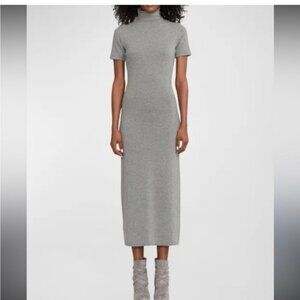 Elegant Gray Turtleneck Dress